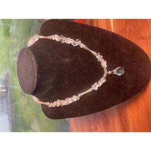 Vintage sterling Silver and Faceted Bead Necklace